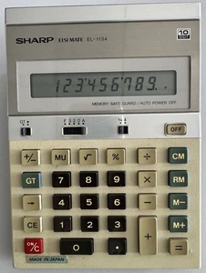 Sharp Elsi Mate EL-1134 Retro Vintage Calculator | Large Buttons - Picture 1 of 5