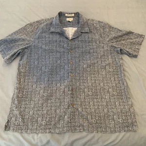 LL Bean Shirt Mens Extra Large Blue Button Up Cotton Traditional Fit Pattern - Picture 1 of 6