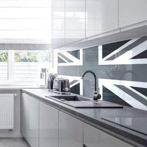 Premier Range Acryl Spritzschutz grau Union Jack und Zubehör - Bild 1 von 5