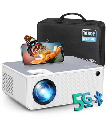 1080P HD Beamer, WiFi Bluetooth Projektoren, Max 230" Projektionsleinwand Por... - Bild 1 von 4