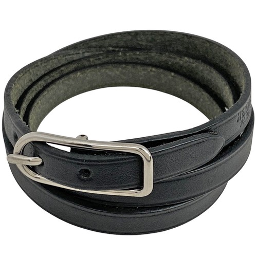 HERMÈS HERMES API 1 Bracciale 3 Bracciali Braccialetto Pelle Nero Donna