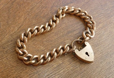 Antikes gewalztes/gefülltes Gold DFB Co Armband Vorhängeschloss Verschluss Schrott? 9k 375 Verwertung? - Bild 1 von 4