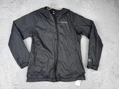 Columbia Chaqueta Mujer XL Negro Con Capucha Ligero Cortavientos Abrigo de Lluvia Foto 1 de 4