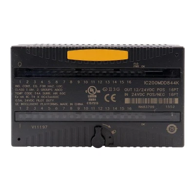 GE IC200MDD844K FANUC PLC MIXED MODULE, 5A, 16-PT, 24-VDC - Image 1 of 2