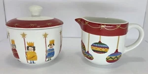 Christopher Radko ¡Es Navidad! Crema y azucarero con tapa excelente estado. - Imagen 1 de 19