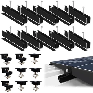 Solarmodul-Montageset 12 cm und Zubehör 30-35 mm verstellbare Halterung - Picture 1 of 7