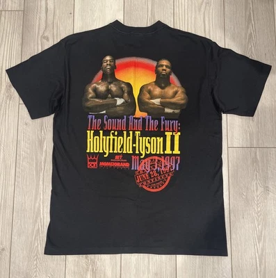 Vintage 1997 Mike Tyson Evander Holyfield 2 The Sound and the Fury Shirt Size XL - Image 1 of 4