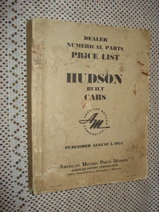 1954 AND PRIOR HUDSON PARTS PRICE LIST CATALOG WASP HORNET AND MORE RARE BOOK !! - Picture 1 of 5