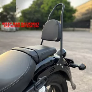 "SISSY BAR BACKREST, BLACK" FIT FOR ROYAL ENFIELD SUPER METEOR 650 - Picture 1 of 7