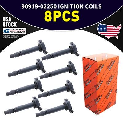 Bobinas de encendido OEM 8X 90919-02250 alto rendimiento para Lexus GS450h 2007-2016 Foto 1 de 4