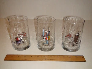 Lot of 3 Arby's 1983 Collector Series Glasses Wizard of ID Comic Strip - Set #1 - Picture 1 of 5