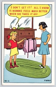 Girdle Corset Mommy Underwear Humor Baxter Lane Postcard - Picture 1 of 2