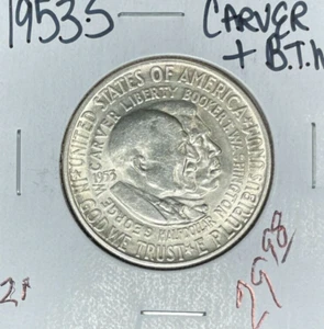 1953-S WA/CARVER MEDIO DÓLAR CONMEMORATIVO DE PLATA ~ ~MONEDA DE BUEN ASPECTO~ - Imagen 1 de 2