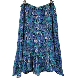 Chico's 1 Women's 8/10 US Fit & Flare Silk Skirt Lined 90s Flowy Delicate Sheer - Picture 1 of 8
