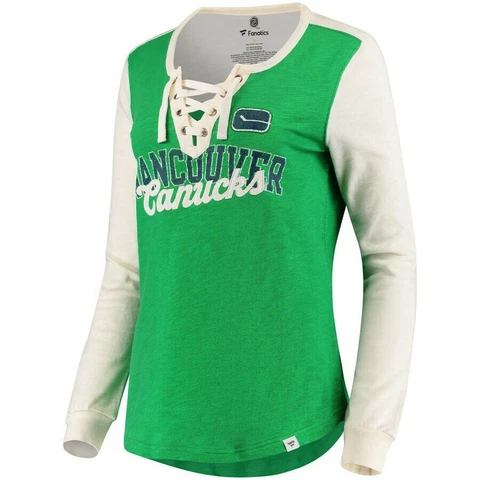 Fanatics VANCOUVER CANUCKS True Classics Women’s Long Sleeve Lace-Up Sweater M Cover