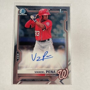 2021 1st Bowman Chrome Auto Viandel Pena Auto #CPA-VP Washington Nationals