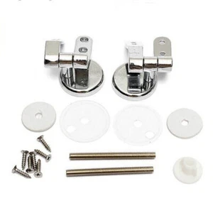 Alloy Universal Replacement Toilet Seat Hinges Mountings Set W/ Fittings Screws - Picture 1 of 6