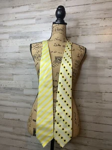 VINTAGE ESCADA MARGARETHA LEY 100% SILK SET OF 2 NECK TIES SUMMER VIBES - Picture 1 of 19