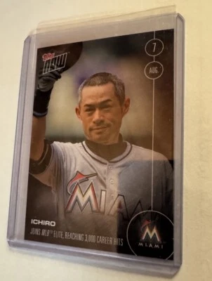 2016 TOPPS NOW #327-A ICHIRO PSA MINT MARLINS 3000 HITS 8/7/16  - Image 1 of 2
