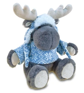 SUPER SOFT PLUSH WITH CLOTHES - GREY MOOSE - Picture 1 of 5