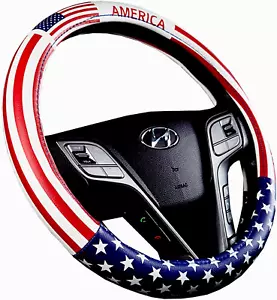 Fashion Flag Style Leather Steering Wheel Cover for Cars - Picture 1 of 12