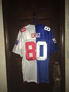 Mens Nike Sz 48 VICTOR CRUZ Giants Split NFL Football Jersey ~ Sewn + Autograph - Picture 1 of 10