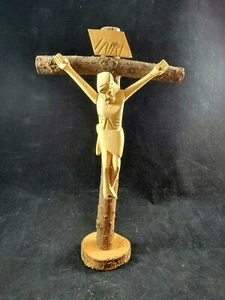 Cruz Crucifijo Vintage Tallada a Mano Madera Madera Primitivo Religioso Católico - Imagen 1 de 7