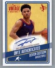 2021-22 Onyx Vintage Blue Signatures #VBDD Devon Dotson RC Rookie AUTO