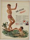 Original 1940 Texaco Ad: Don&#39;t Hesitate, Insulate! Series, Swimming