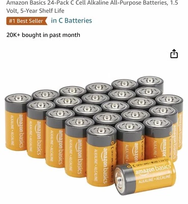 Amazon Basics 24 Pack C Cell All-Purpose Alkaline Batteries - Image 1 of 4