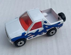 1991 Matchbox Isuzu Amigo White Pickup Truck (Orange Interior) Blue Waves, Hitch - Picture 1 of 6
