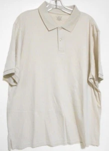 J. Ferrar Mens XL Beige Pima Cotton Polo Shirt Top Pickle Ball Tennis Golf - Picture 1 of 4