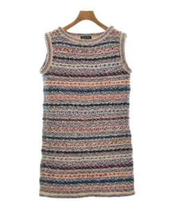 CHANEL Sleeveless Dress Women Size 42 All-over pattern White Pink Blue Cotton - Picture 1 of 8