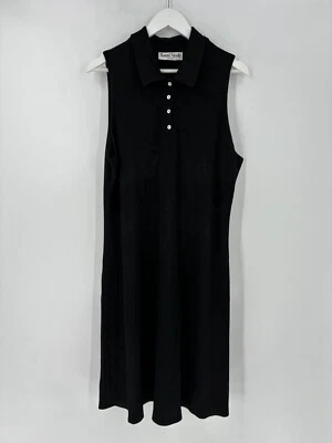 Ronni Nicole Vintage Dress Womens 16 Black Maxi Length Sleeveless Casual Henley - Image 1 of 4