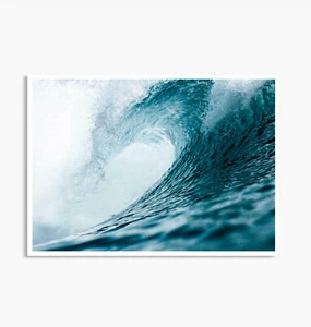 Plunging Wave Art Print Poster or Canvas, Surfing Wall Art, Beach Coastal Art - Bild 1 von 7