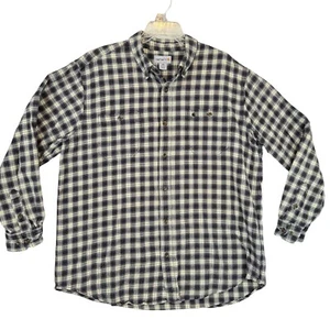 Carhartt Flannel Shirt Mens 2XL Plaid Long Sleeve Button Up Workwear - Picture 1 of 9