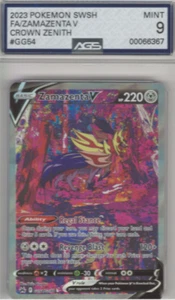 2023 Pokemon SWSH Crown Zenith Zamazenta V Full Art GG54 AGS 9 - Picture 1 of 2