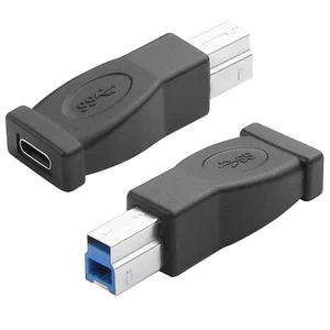 2x USB C 3.1 Female to 3.0 B Male Data Adapter for Printer Scanner Hard Laptops - Picture 1 of 8