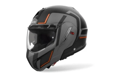 Flip Up Helm Schutzhelm Crosshelm Motorrad AIROH Mathisse 2 Genius Grau Orange - Bild 1 von 3