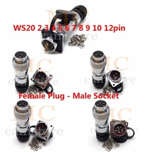 WS20 2-12pin Panel Mount IP67 wasserdichte Steckdose, Luftfahrt Industrie Stecker - Bild 1 von 22