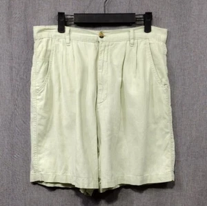 Gloria Vanderbilt Linen Cotton Shorts Women's 14 Mint Boho Retro Minimalist Y2K - Picture 1 of 7