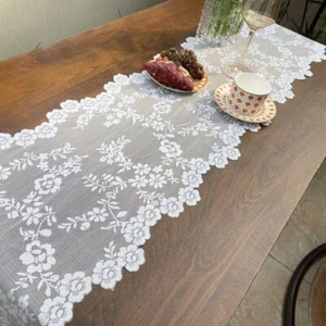 Floral Lace Table Runner Tablecloth Furniture Cover Decor for Party Wedding - Picture 1 of 10