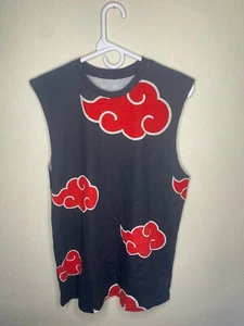 Naruto Shippuden Akatsuki Muscle Tank Top - Black with Red Clouds Hot Topic SM - Picture 1 of 8