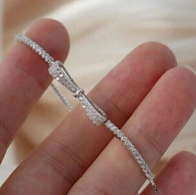 3CT Round Cut Lab Created Diamond Women's Wedding Bracelet 14K White Gold Plated - Image 1 of 4