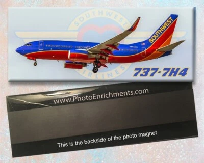 Ímã de geladeira feito à mão Southwest Airlines 2001 Colors Boeing 737-7H4 (PMT1542) - Imagem 1 de 4