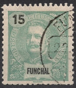 SG126 Yt:#17 1899 15R Funchal Madeira King Carlos I of Portugal 1897-1905 , used - Picture 1 of 2