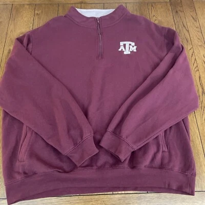 Camisa Pullover Colosseum Texas A&M Aggies Para Hombres 3XL Granate 1/4 Cremallera Manga Larga Foto 1 de 4