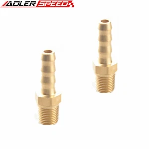 2PC Straight 3/8" Inch Male Brass Hose Barb To 1/4" Inch NPT Pipe Male Thread US - Picture 1 of 4