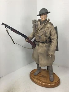 1/6 CUSTOM US WW1 3RD DIV LT (2ND MARNE) WINCHESTER 1897 SHOTGUN & 1911 + STAND - Picture 1 of 24