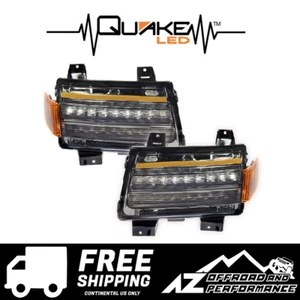 Quake LED Smoked Fender DRL Turn Signal w/ Sequential Lights JL JLU JT Rubicon - Picture 1 of 9